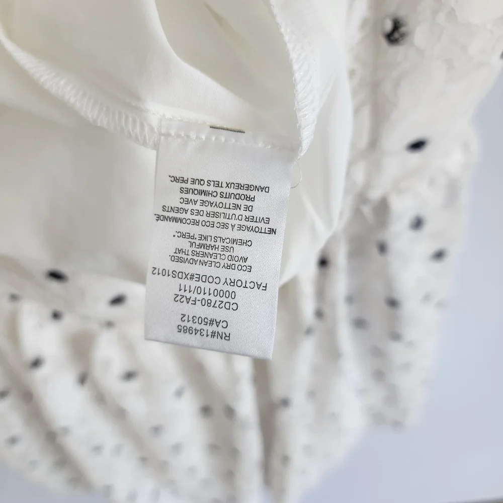 For Love And Lemons Romantic Donna mini dress Ivory Lace Polka Dot Size L NWT - Picture 10 of 10